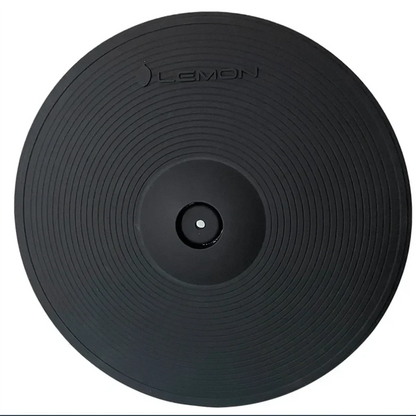 Black lemon drum cymbal with concentric grooves and embossed logo for electronic drum kits 15 inch 2zone crash model