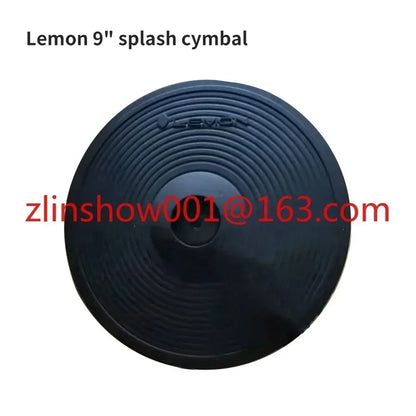 Black lemon 9 inch splash drum cymbal with concentric ridges dual zone full covered with choke design