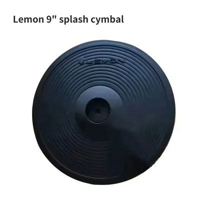 Black 9 inch lemon dual zone electronic drum cymbal splash with concentric ridges and full covered choke design