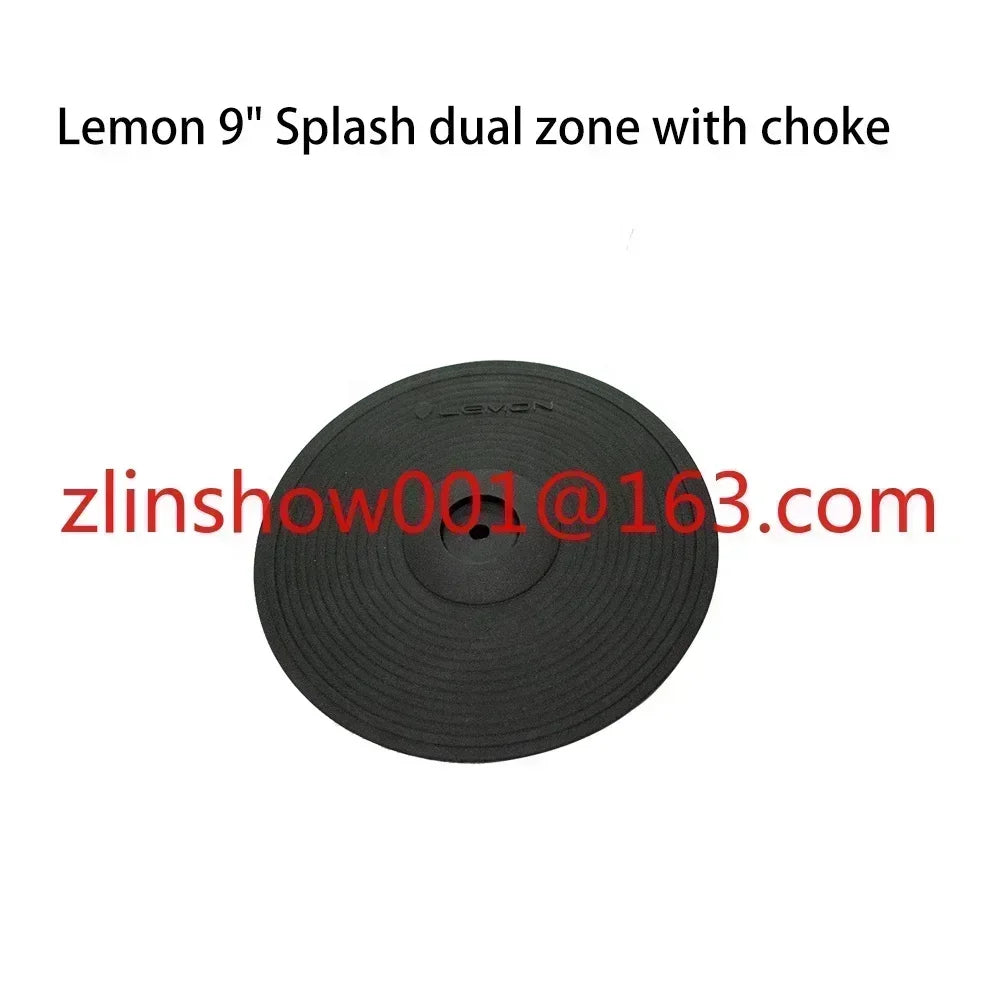 Black rubber Lemon drum cymbal 9 inch splash pad with dual zone design and choke feature for versatile drumming