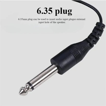 Black 6.35mm audio plug with metallic tip for length 3m audio jack clip sound pickup transducer guitar mandolin bouzouki