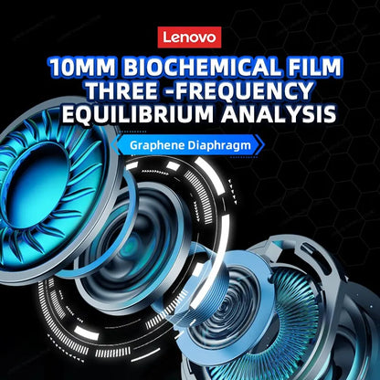Lenovo gm2 pro bluetooth earphones sports headset with 10mm biochemical film graphene diaphragm in blue and silver