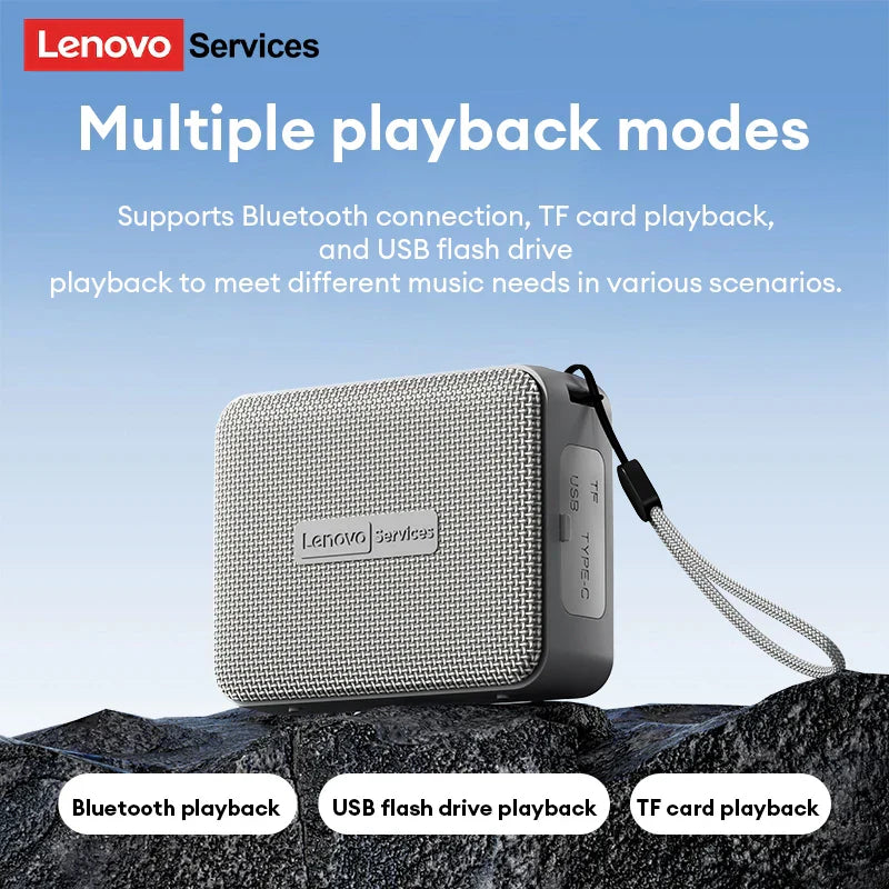 Silver textured mesh lenovo hd108 wireless speaker with 360° surround sound wireless tf card and playback music player