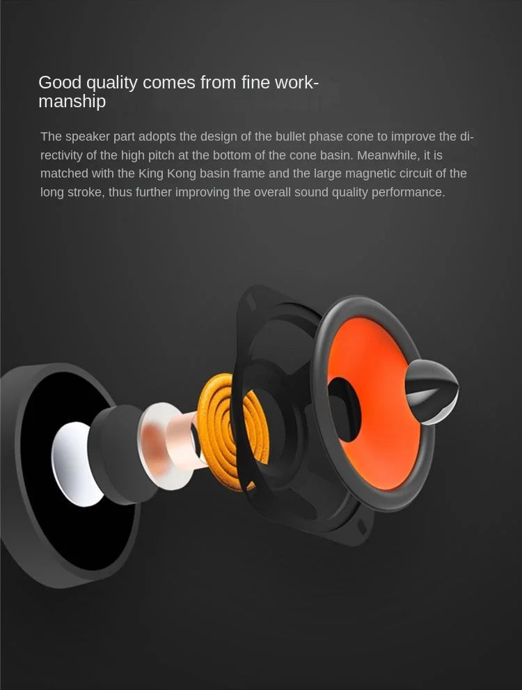 Lenovo m550 subwoofer power amplifier with black and orange bullet phase cone design for computer audio usb external use