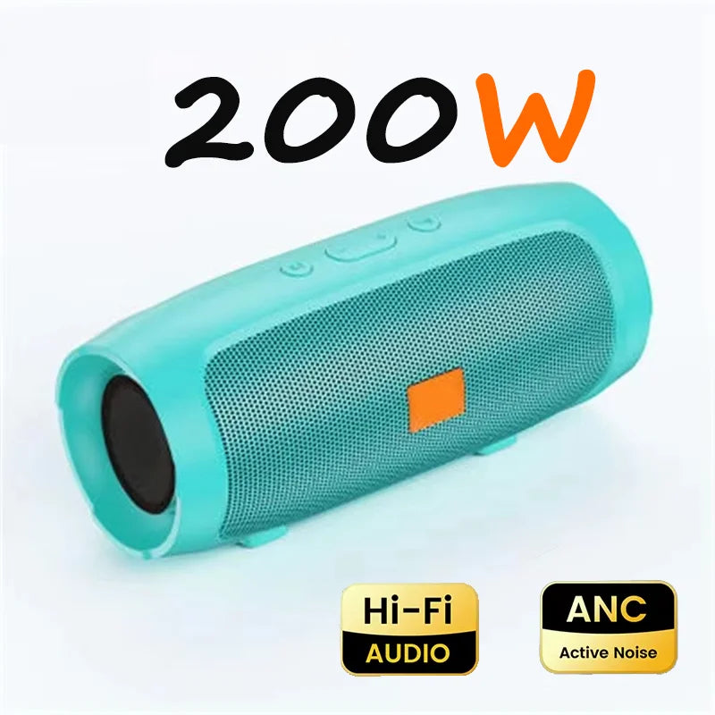 Teal lenovo portable subwoofer speakers stereo waterproof surround loudspeaker wireless with mesh grille and orange accents