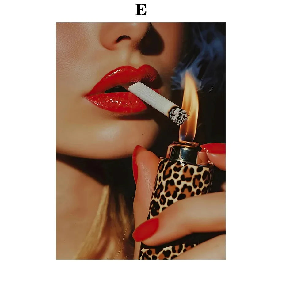Leopard-print lighter with metallic top and black and tan pattern featured in leopard rose fashion poster decor