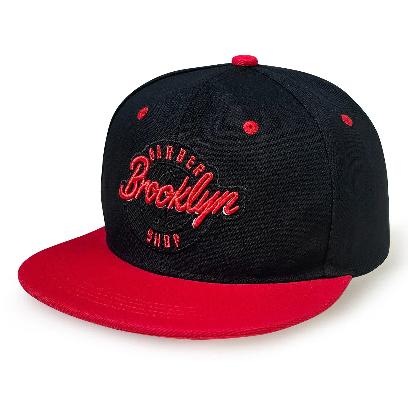 Black and red letter embroidered cap trendy baseball with brooklyn logo suitable for all seasons fashionable hat