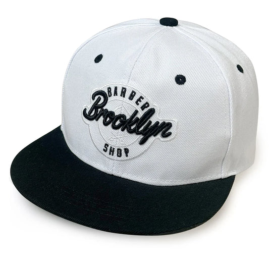 White and black letter embroidered cap trendy baseball hat adjustable flat-brimmed seasons fashionable hat for street parties