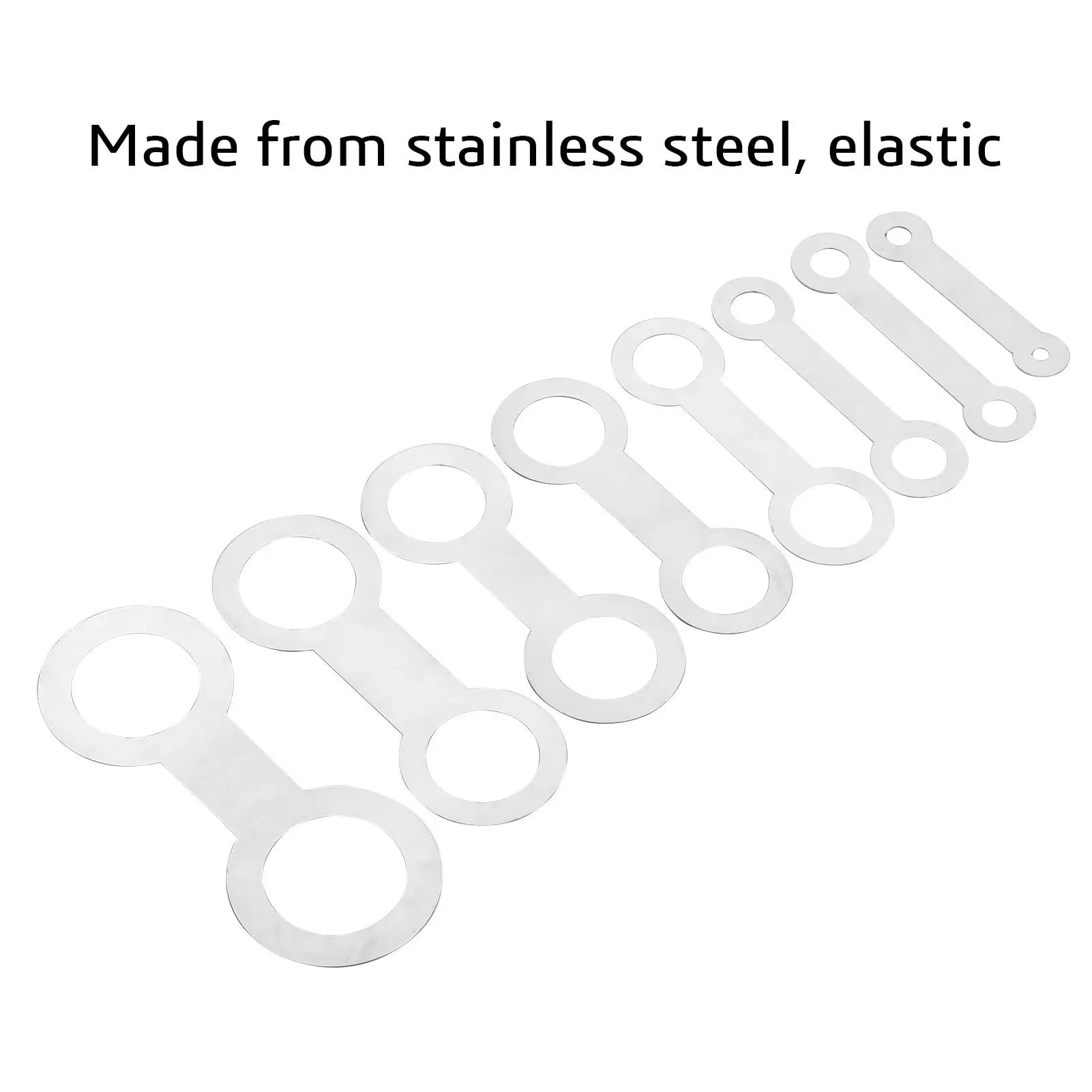 Silver stainless steel elastic rings with a minimalist design for saxophone sound hole pad leveling and instrument maintenance replacement