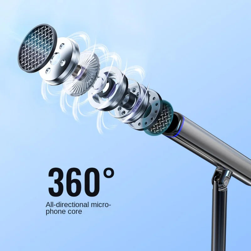 Silver metallic linim cm10 condenser desktop usb microphone with 360-degree all-directional core for laptop youtube recording