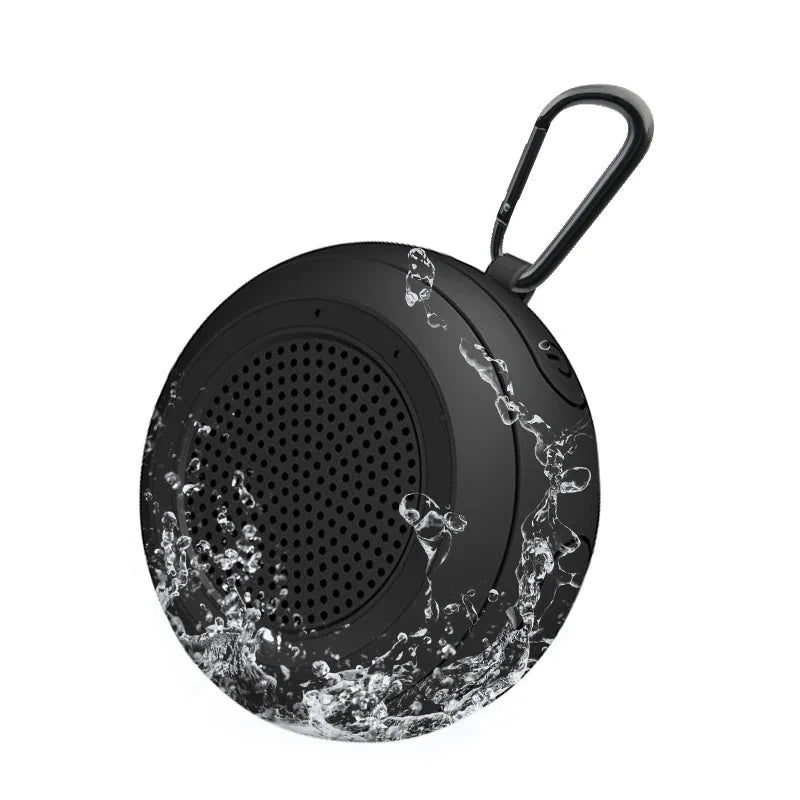 Black cyboris t101 portable wireless ipx7 waterproof floating speaker with carabiner clip and water splash design