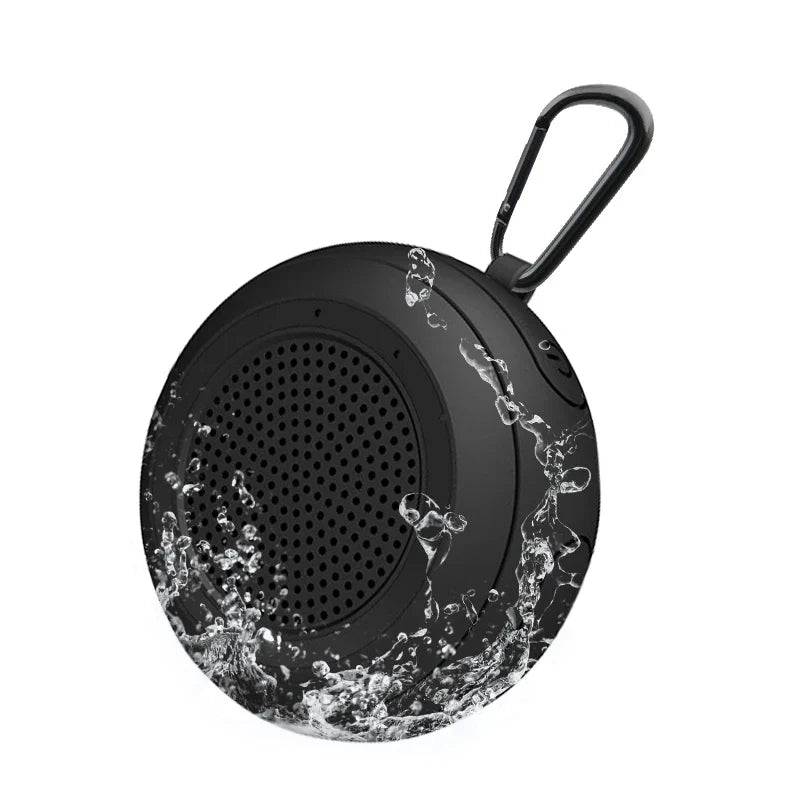 Black cyboris t101 portable wireless ipx7 waterproof floating speaker with carabiner clip and water splash design