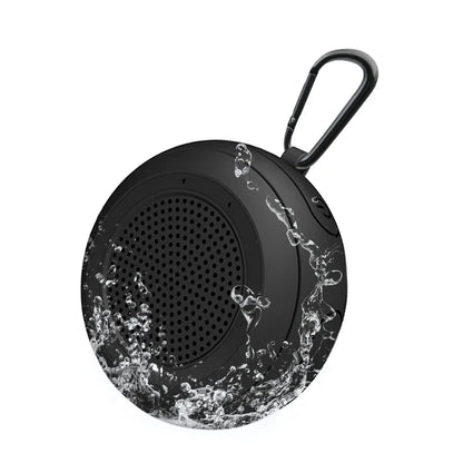 Black cyboris t101 portable wireless ipx7 waterproof floating speaker with carabiner clip and water splash design