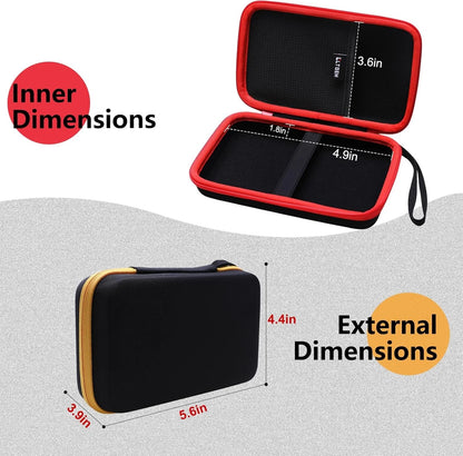 Red and black hard-shell protective case with zipper closure and two compartments for Roland Aira Compact drum sequencer and E-4 Creative Sampler