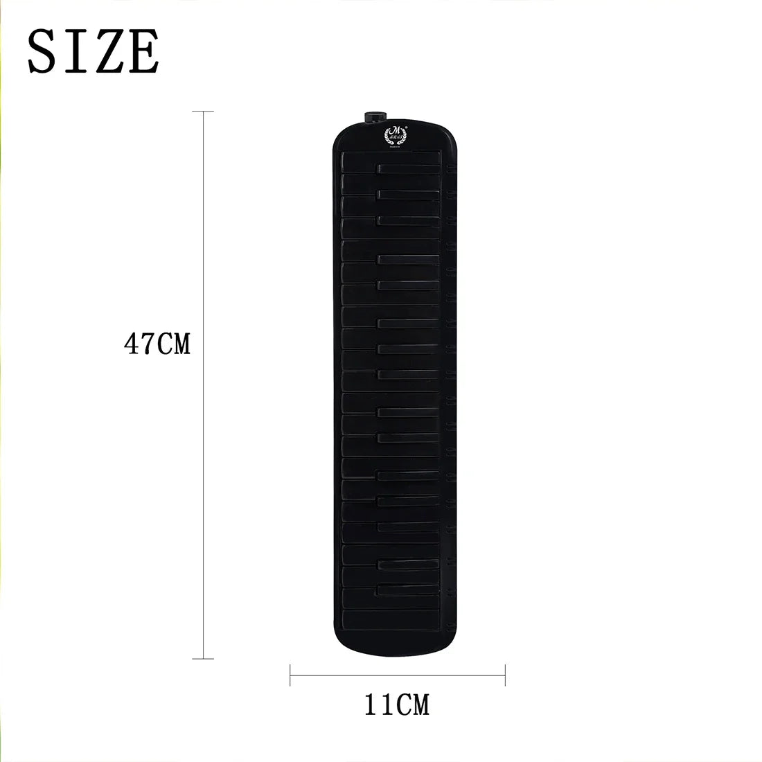 Black 47cm keys melodica performance melodica with sleek matte finish and key layout for music enthusiasts