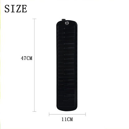 Black 47cm keys melodica performance melodica with sleek matte finish and key layout for music enthusiasts