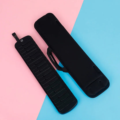 Black keys melodica with 37 keys and textured keys in sleek design by m mbat for melodica performance use