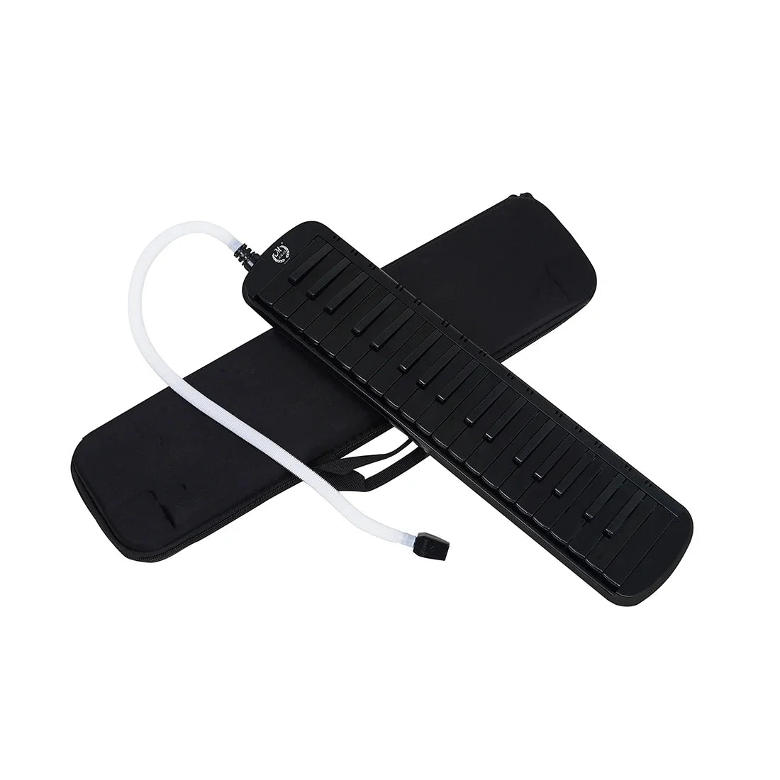 Black 37 keys melodica performance melodica with white tubing and eva bag for music enthusiasts keyboard instrument