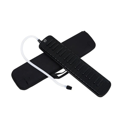 Black 37 keys melodica performance melodica with white tubing and eva bag for music enthusiasts keyboard instrument