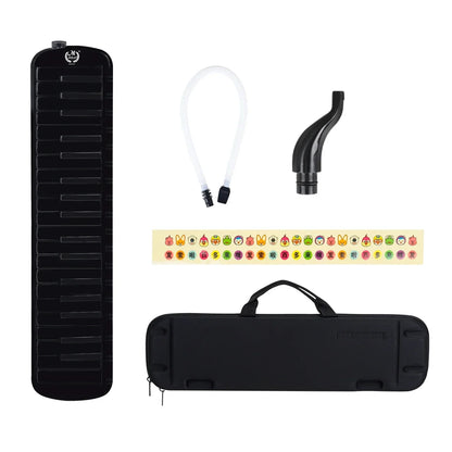 Black plastic keys melodica performance melodica with glossy finish and silver logo for music enthusiasts
