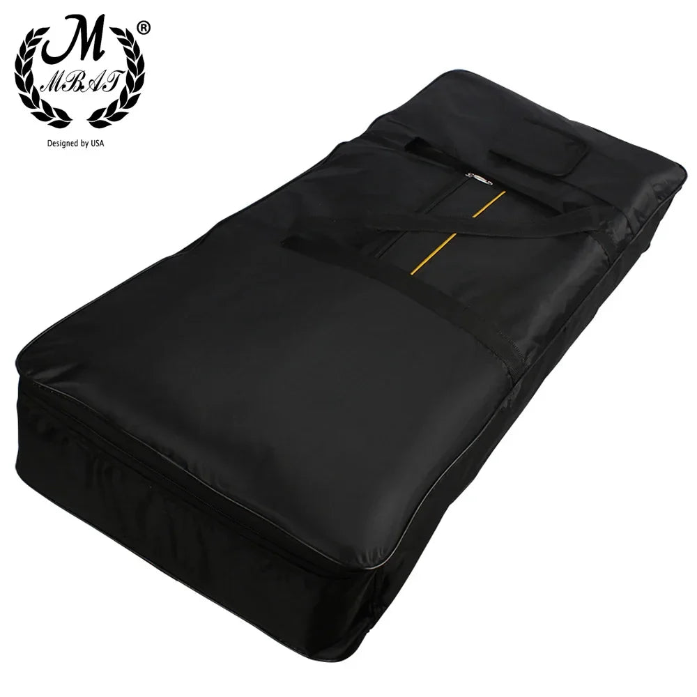 Black m mbat electronic organ bag with gold zipper pull made of waterproof oxford cloth for 61 keys electric keyboard