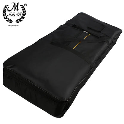 Black m mbat electronic organ bag with gold zipper pull made of waterproof oxford cloth for 61 keys electric keyboard