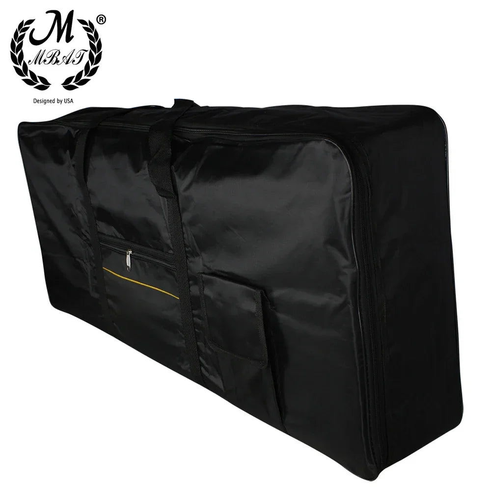 Black m mbat electronic organ bag with front pocket and side handles made of waterproof oxford cloth for 61 keys electric keyboard