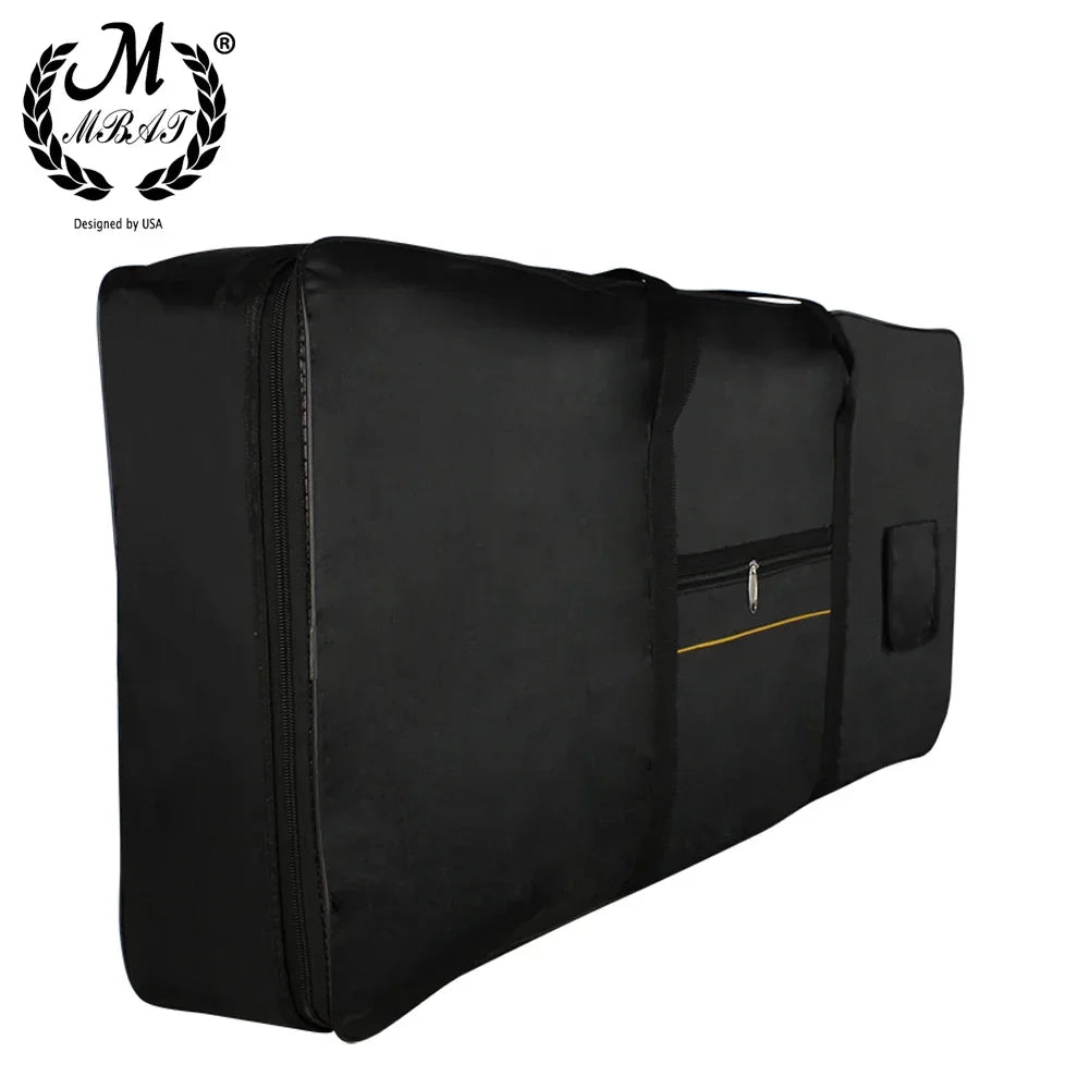 Black mb&f keys electric keyboard bag with waterproof oxford cloth and gold zipper accents for 61 keys piano case