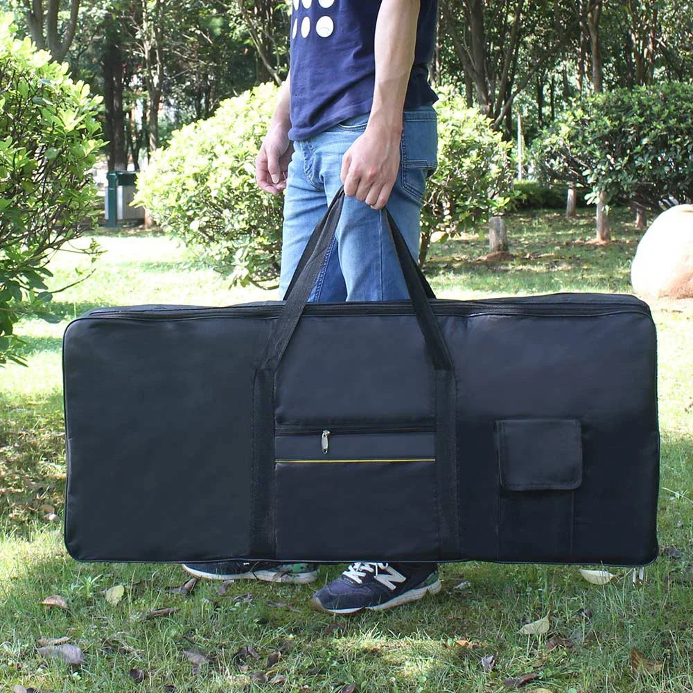 Black m mbat electronic organ bag with waterproof oxford cloth, reinforced handles, zippered pocket for 61 keys electric keyboard
