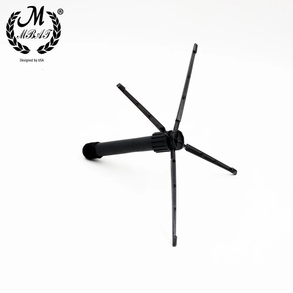 Black plastic mbat flute stand with four extendable legs and central cylindrical base collapsible clarinet stand music tools high quality