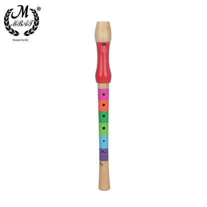 M MBAT high quality wooden eight hole flute wooden kids recorder with natural wood and rainbow colors for children gift