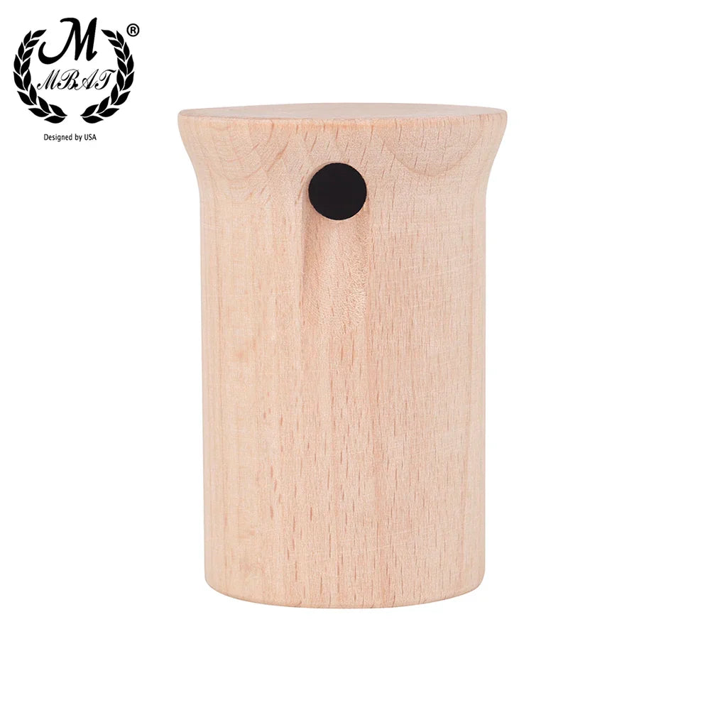 Light-colored wooden mbat orff musical sound whistle kids toy with black hole for educational outdoor play