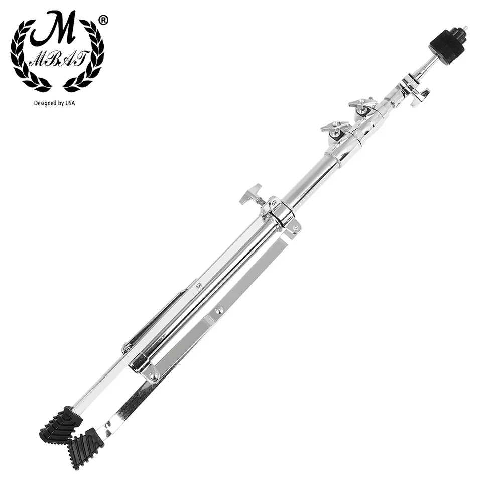Chrome-finished adjustable full metal stand holder jazz with black rubber feet and top clamp for portable adjustment foldable use