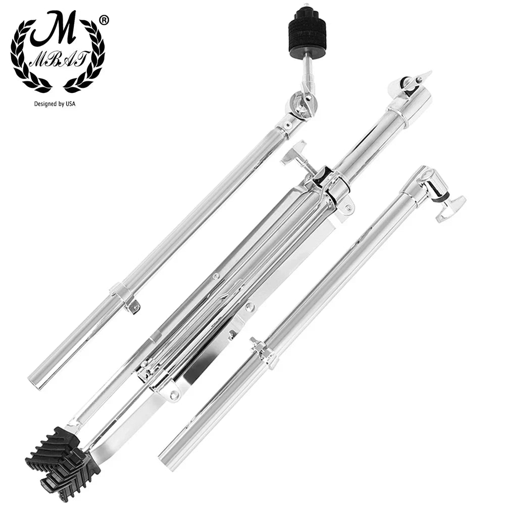Chrome-finished mb&f drum stand holder with black rubber feet and portable adjustment foldable percussion high quality design