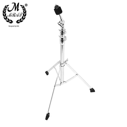 Chrome-finished mb&f stand holder jazz with black rubber feet and padded top mount for percussion high quality use