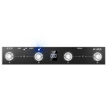 Black m-wave chocolate plus programmable midi controller with four silver knobs digital display and usb host ports