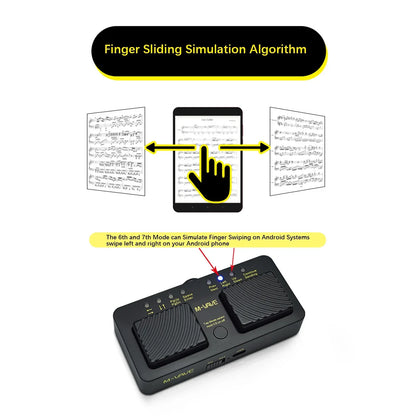Black m-vave cube turner pro wireless intelligent midi controller pedal with textured foot controls and illuminated buttons