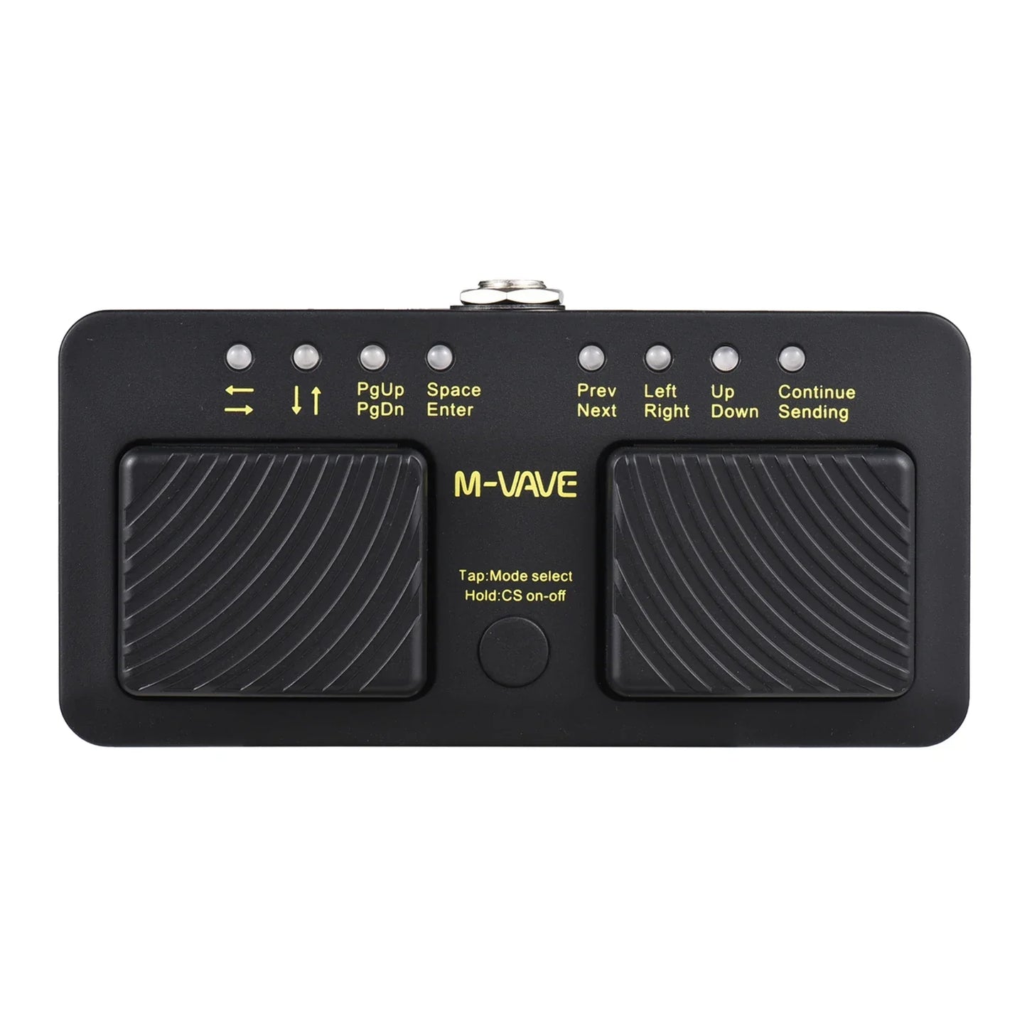 Black M-VAVE Cube Turner Pro wireless intelligent MIDI controller pedalboard with textured foot pedals and yellow labeling