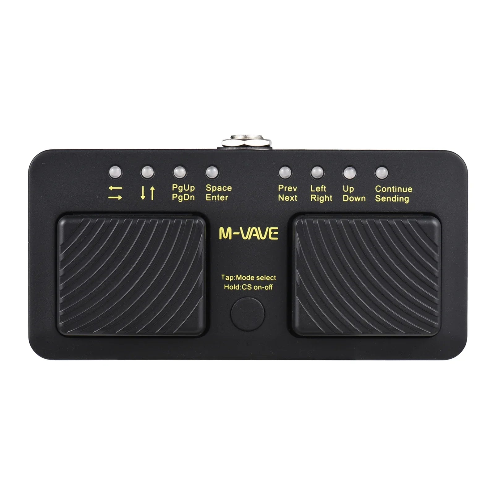 Black M-VAVE Cube Turner Pro wireless intelligent MIDI controller pedalboard with textured foot pedals and yellow labeling