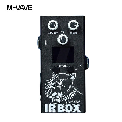 Black m-vave guitar pedal effect ir box with cabinet simulator and classic speaker box featuring panther graphic