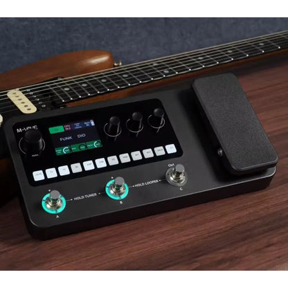 Black m-audio dio digital audio workstation with illuminated controls and knobs for m-vave mk-20 effect bass multi-function effects loop function