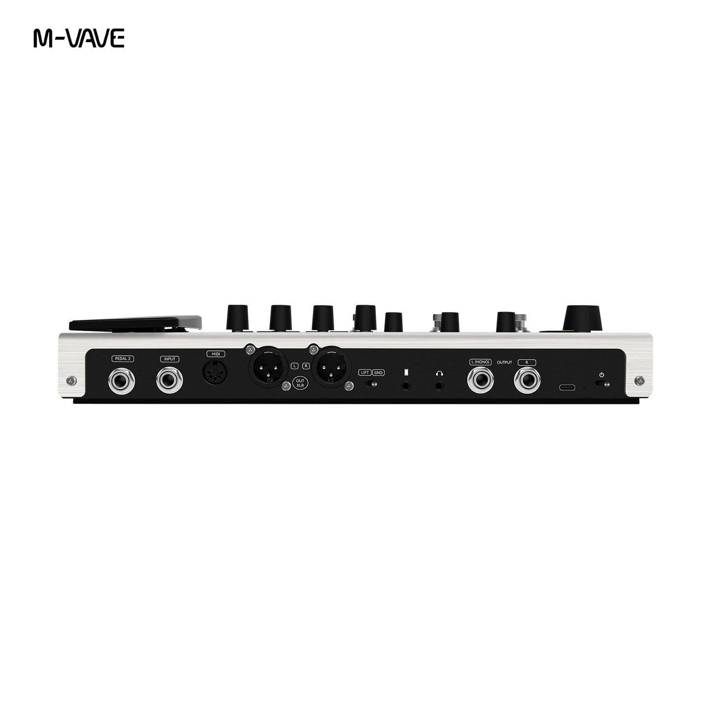 M-vave mk-300 guitar bass effector pedal with sleek silver black design featuring neural modeling 120amp 360fx controls