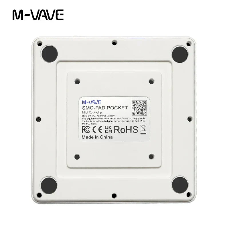 White m-vave smc-pad pocket pad portable wireless midi controller with 16 pads suitable percussion and usb-c interface