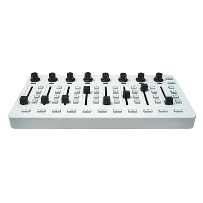 White m-vave smc-mixer wireless audio mixing console with black knobs featuring console bt connection and usb-c supply