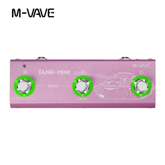 Pink metallic m-vave tank mini tank g multic guitar and bass pedal support with otg recording and built-in effects