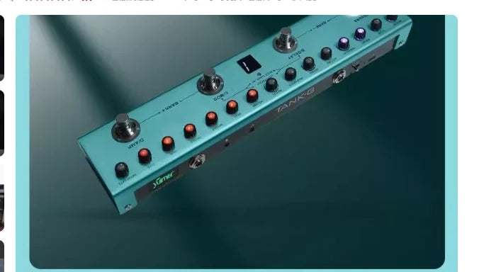 Teal tank g multic guitar bass pedal with multiple knobs orange led indicators support otg recording and bass pedal support