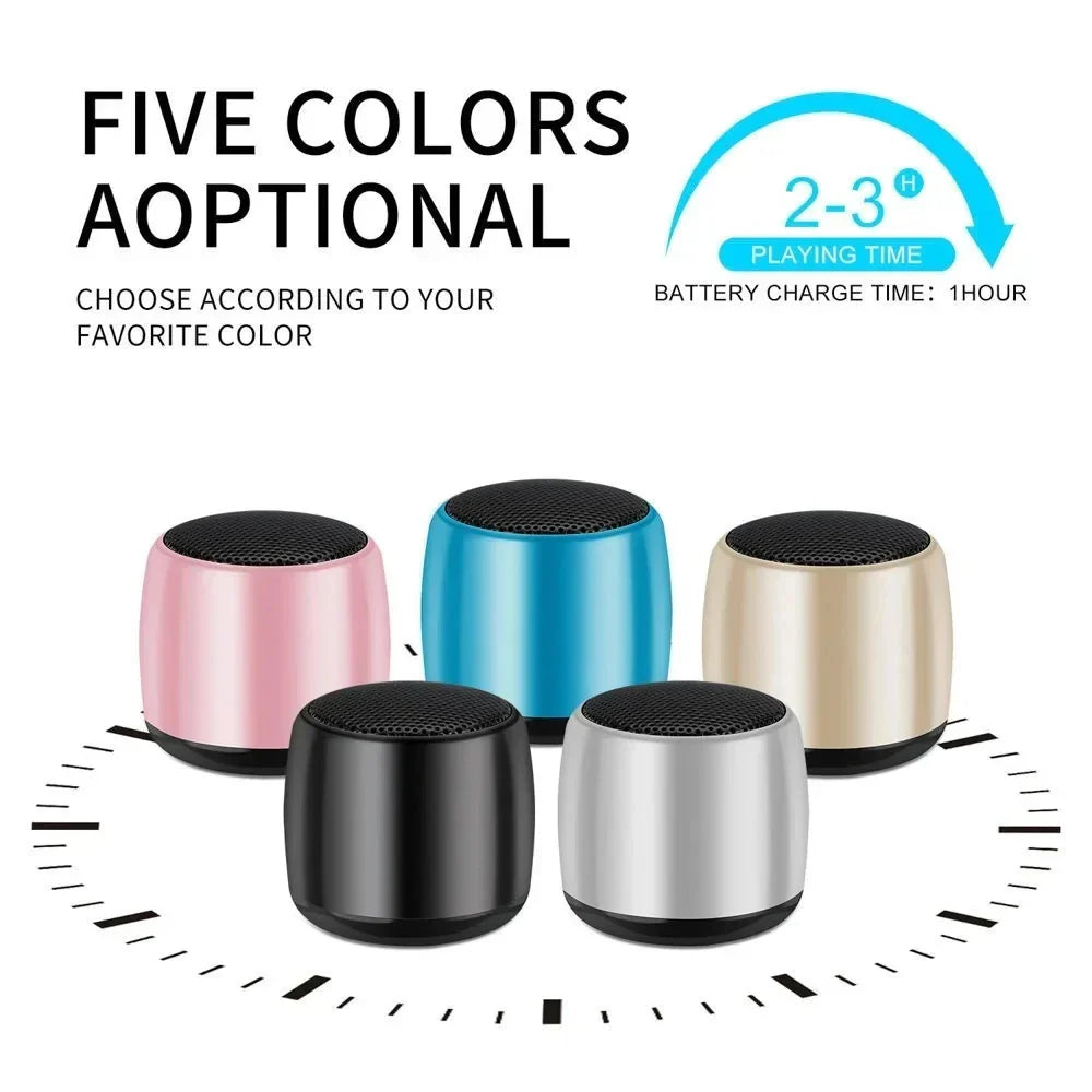 Compact portable bluetooth haut-parleur m1 with metallic finish in five colors offers full-range audio crossover and surround mini usb