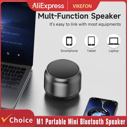 Black cylindrical portable bluetooth speaker with matte finish and circular grille for outdoor subwoofer speaker use