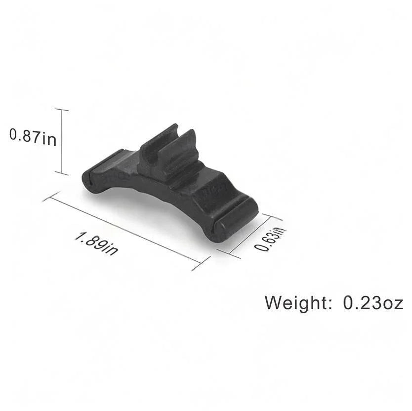 Black plastic m100b professional bass microphone clip with curved u-shaped design and two raised securing tabs