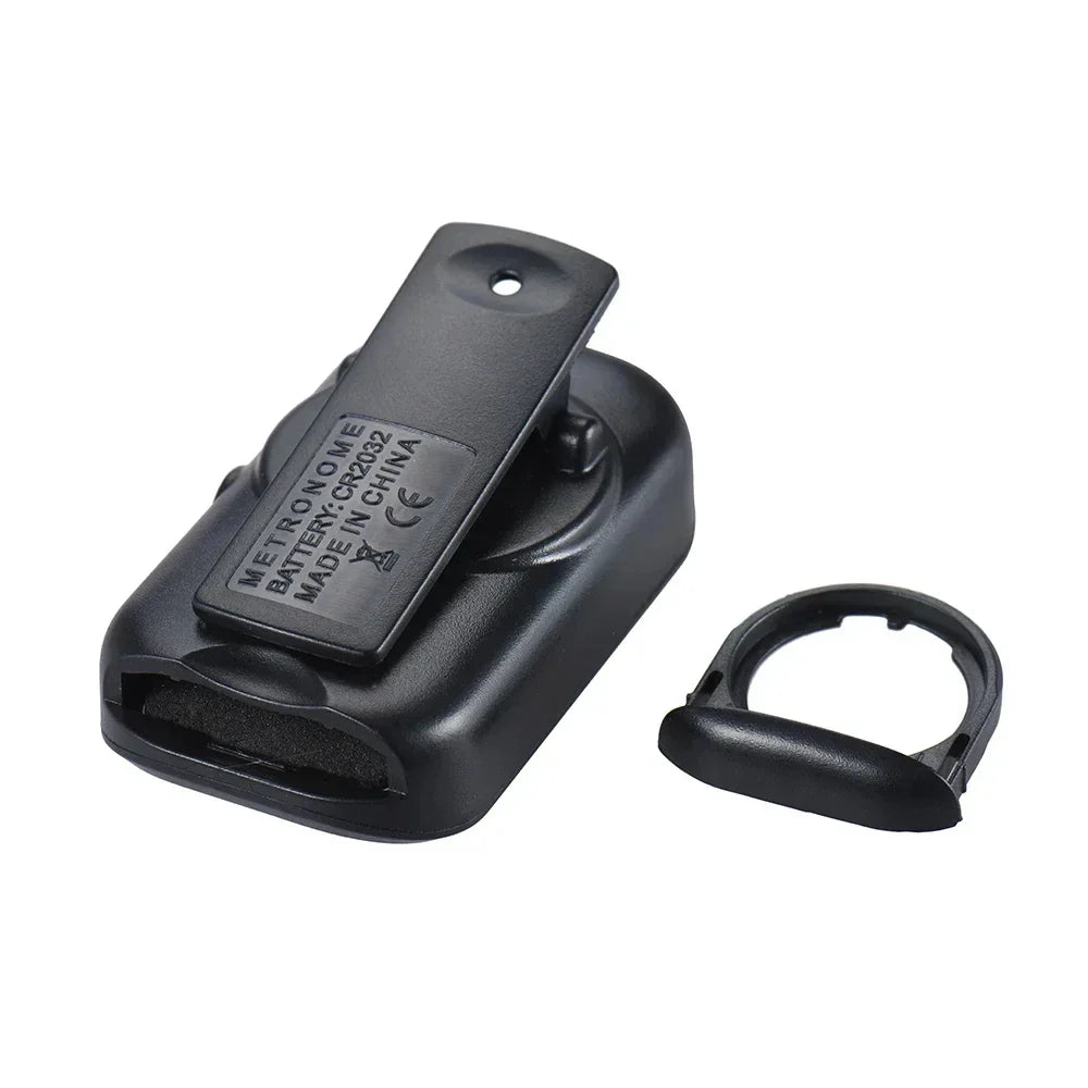 Black plastic m50 guitar metronome clip with removable battery cover and ring for rhythm metronome electric use